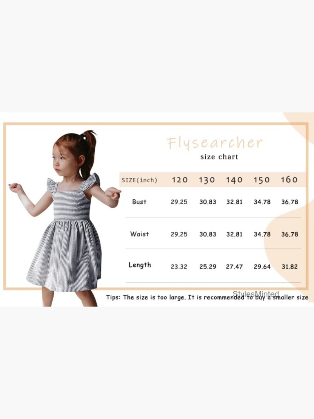 Girls Summer Dress Spaghetti Strap Beach Sundress Ruffle Sleeve Casual - Picture 5 of 7